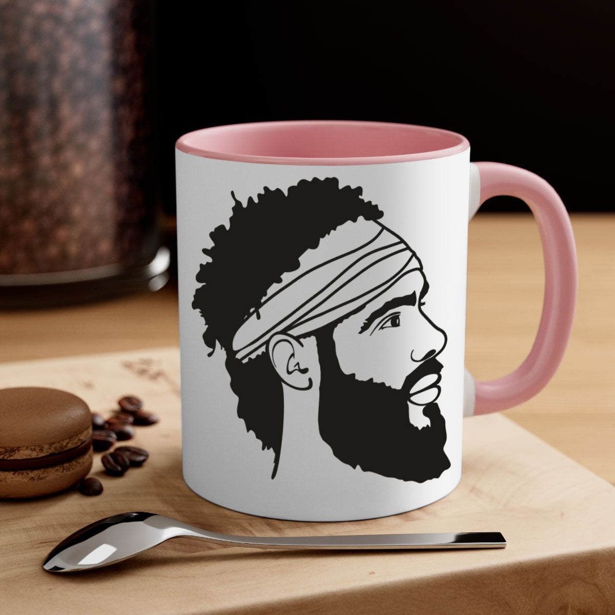 beardman 48# Mug in various colors with a glossy finish and C-shaped handle, perfect for coffee and tea.