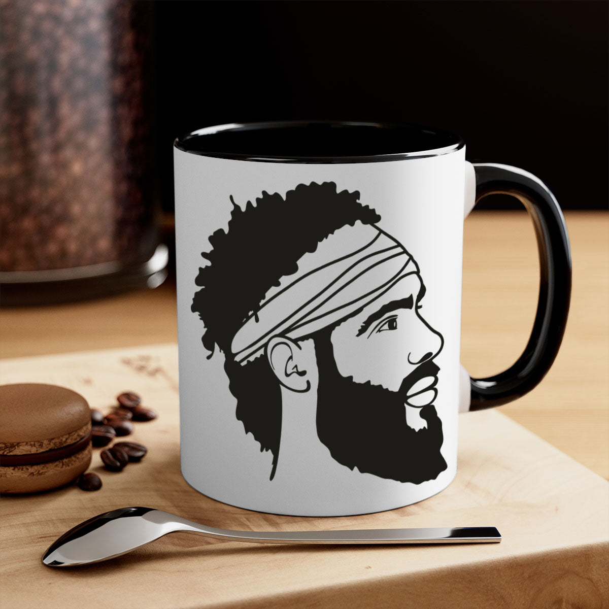 beardman 48# Mug in various colors with a glossy finish and C-shaped handle, perfect for coffee and tea.