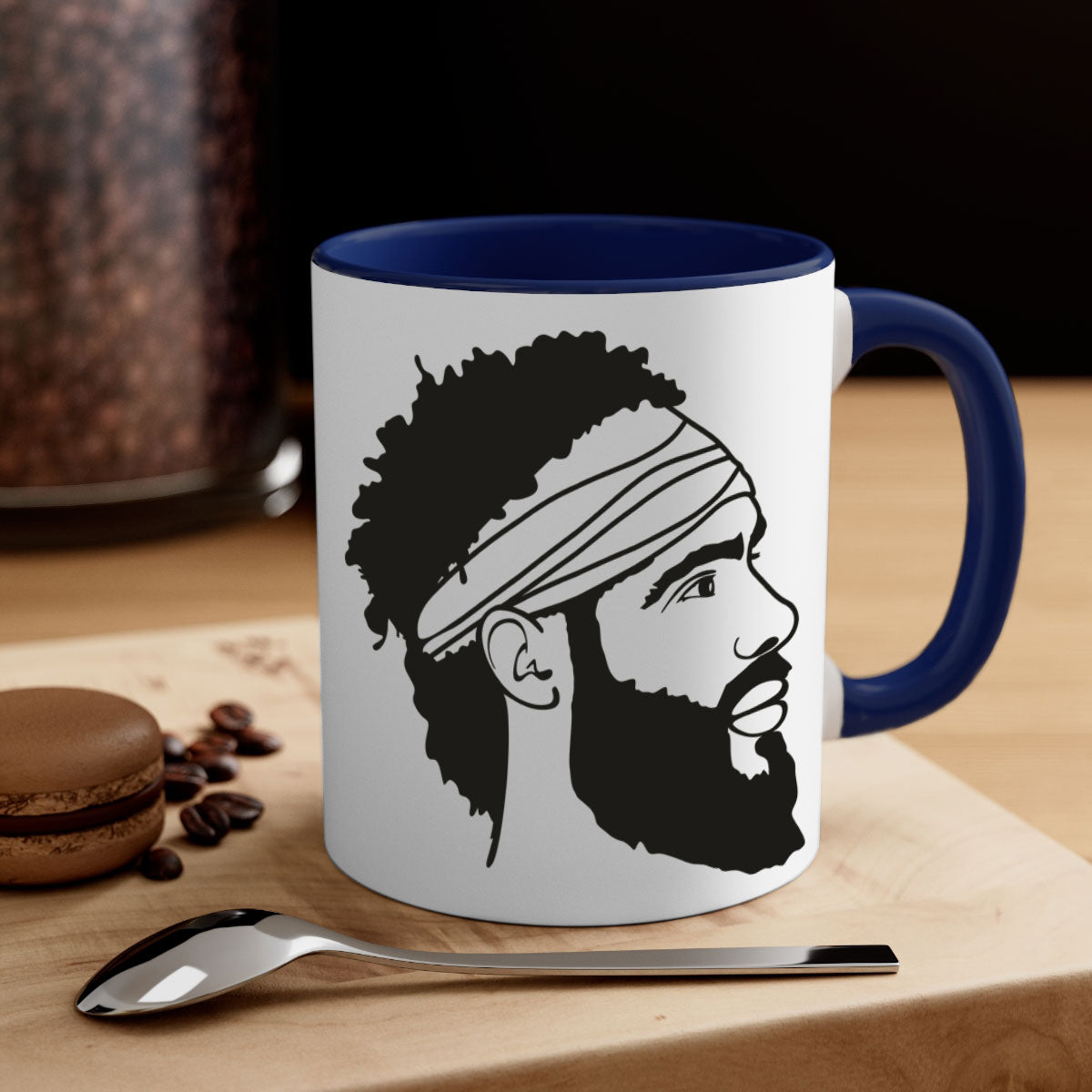 beardman 48# Mug in various colors with a glossy finish and C-shaped handle, perfect for coffee and tea.