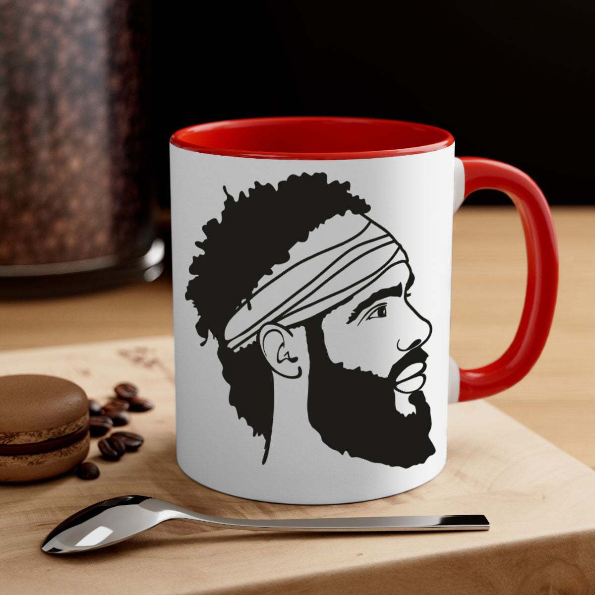 beardman 48# Mug in various colors with a glossy finish and C-shaped handle, perfect for coffee and tea.