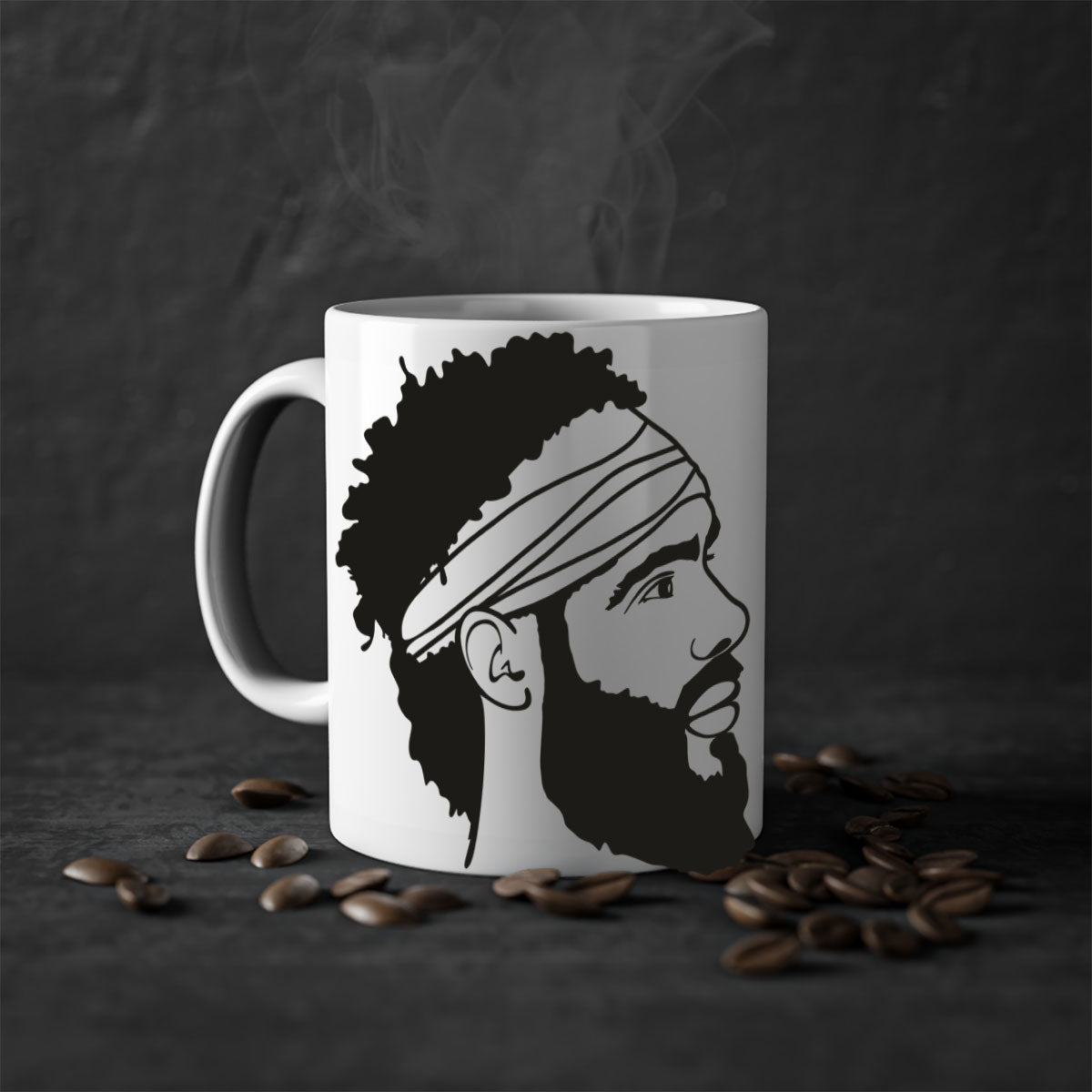 beardman 48# Mug in various colors with a glossy finish and C-shaped handle, perfect for coffee and tea.