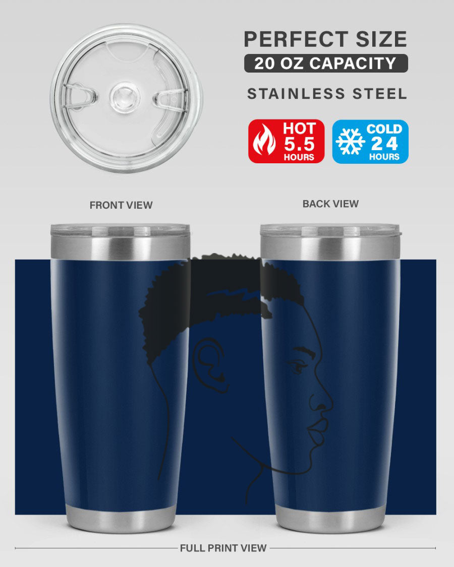 Beardman 49# black tumbler showcasing double wall vacuum stainless steel design, perfect for hot and cold beverages.