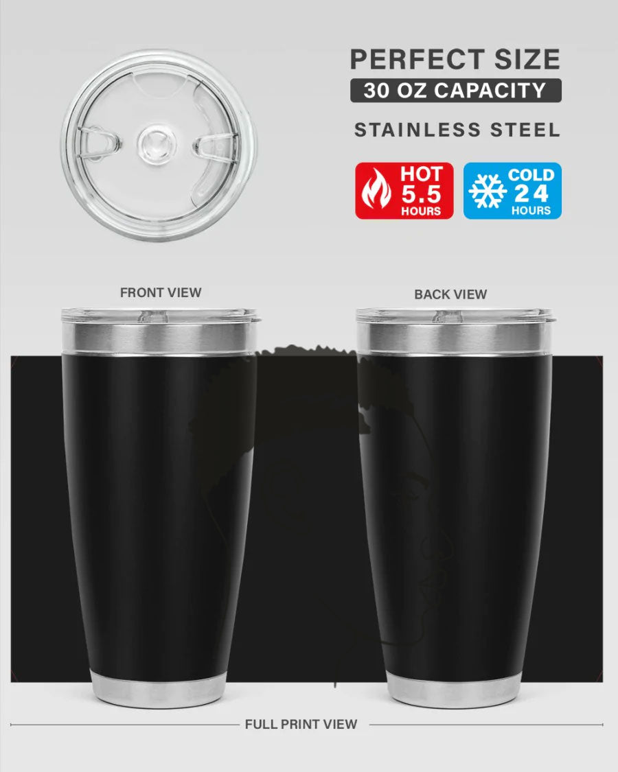Beardman 49# black tumbler showcasing double wall vacuum stainless steel design, perfect for hot and cold beverages.