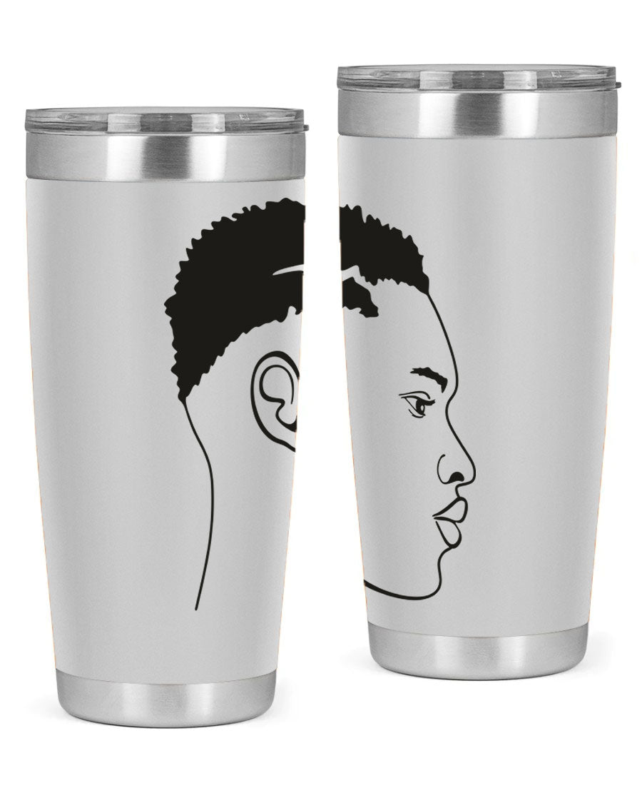Beardman 49# black tumbler showcasing double wall vacuum stainless steel design, perfect for hot and cold beverages.