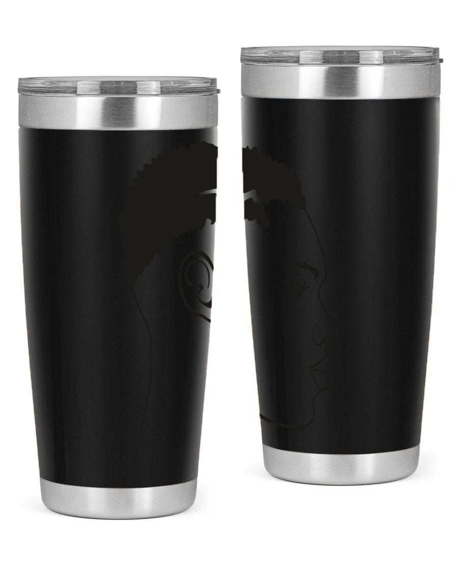 Beardman 49# black tumbler showcasing double wall vacuum stainless steel design, perfect for hot and cold beverages.