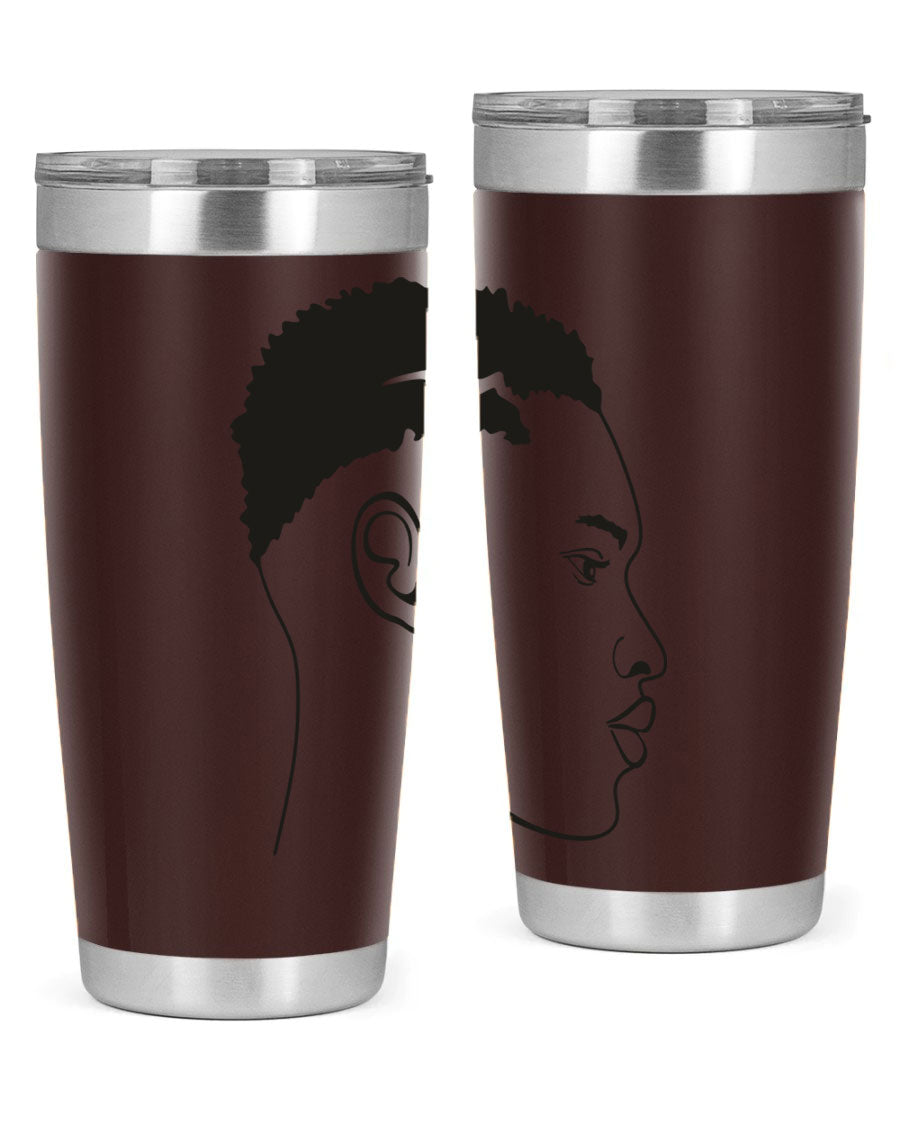 Beardman 49# black tumbler showcasing double wall vacuum stainless steel design, perfect for hot and cold beverages.