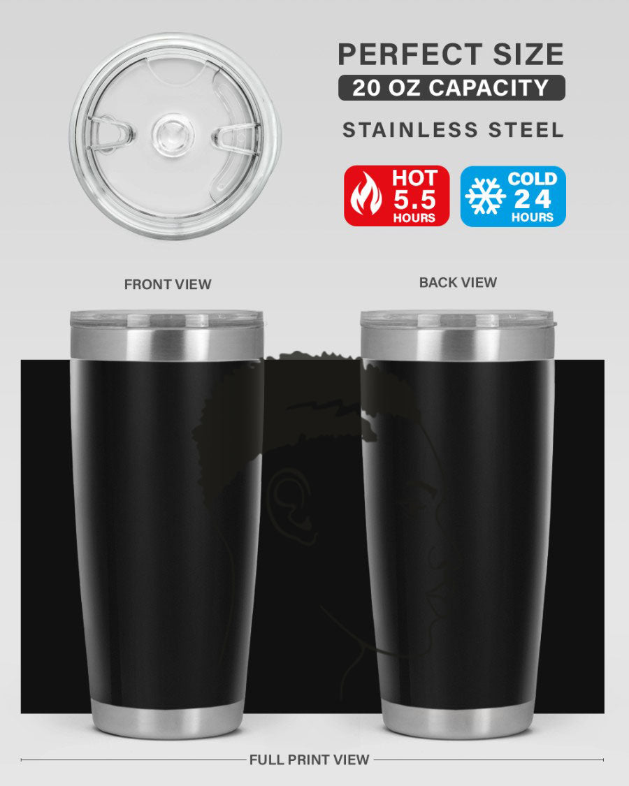 Beardman 49# black tumbler showcasing double wall vacuum stainless steel design, perfect for hot and cold beverages.