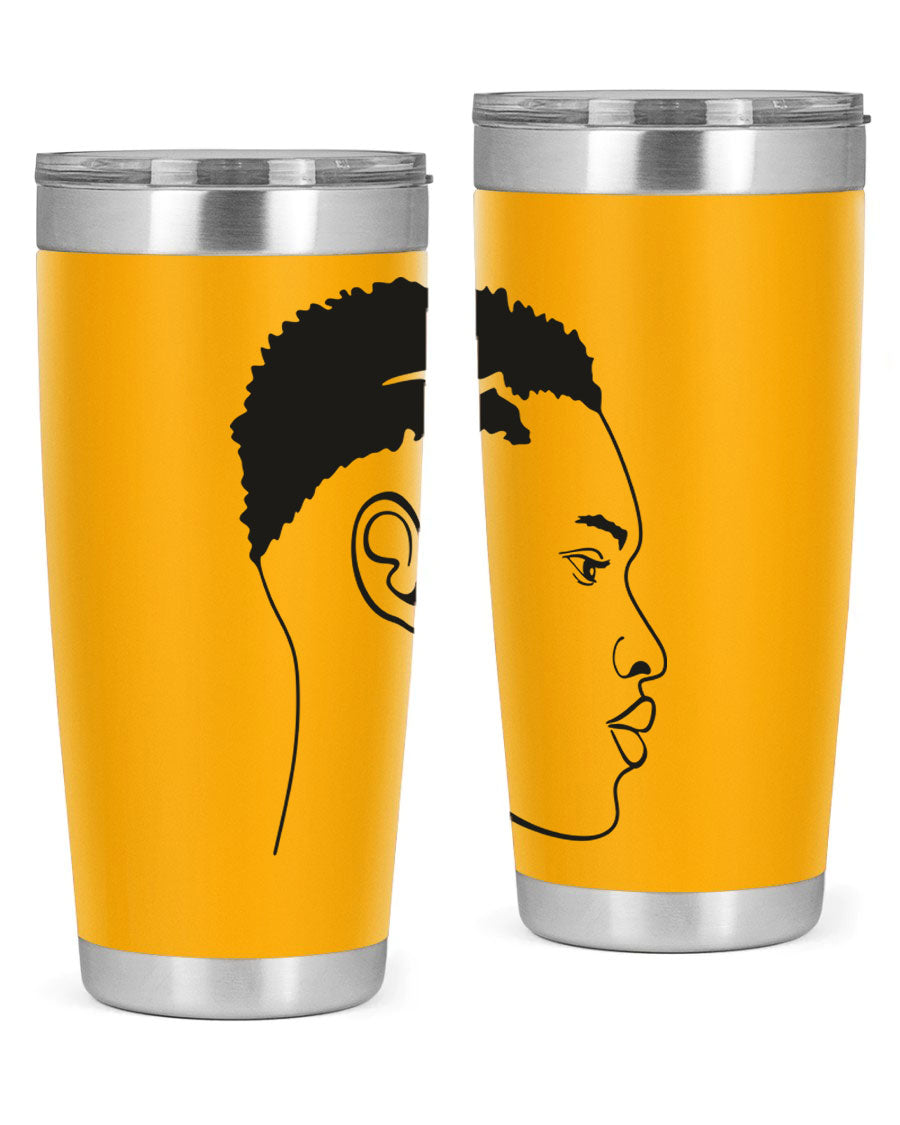 Beardman 49# black tumbler showcasing double wall vacuum stainless steel design, perfect for hot and cold beverages.