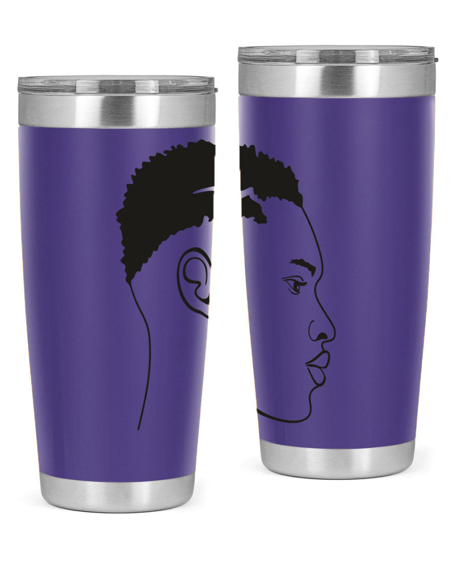 Beardman 49# black tumbler showcasing double wall vacuum stainless steel design, perfect for hot and cold beverages.