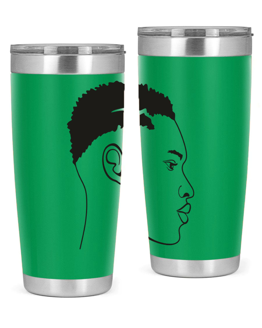 Beardman 49# black tumbler showcasing double wall vacuum stainless steel design, perfect for hot and cold beverages.