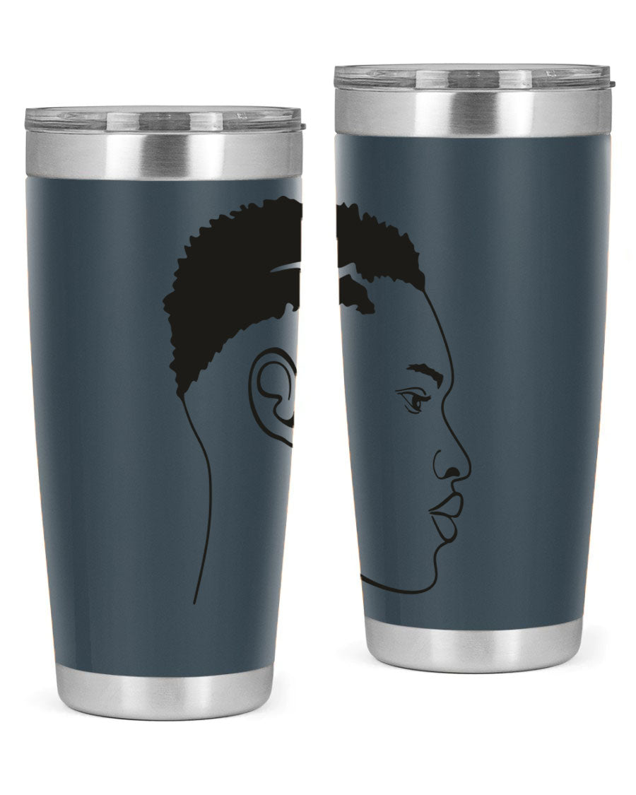 Beardman 49# black tumbler showcasing double wall vacuum stainless steel design, perfect for hot and cold beverages.