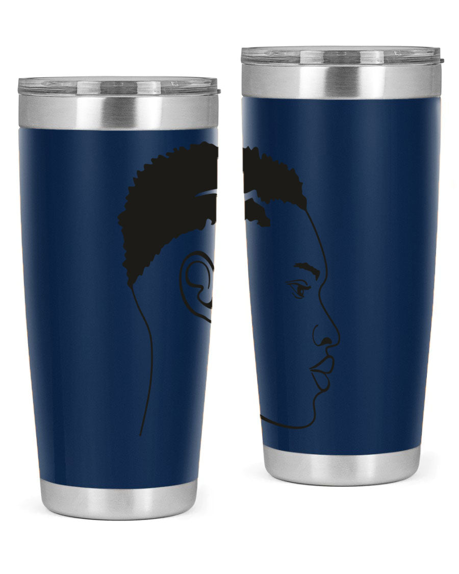 Beardman 49# black tumbler showcasing double wall vacuum stainless steel design, perfect for hot and cold beverages.