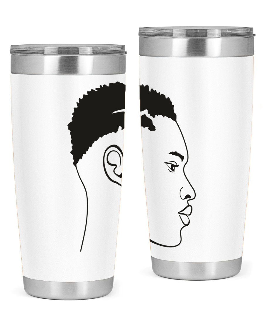 Beardman 49# black tumbler showcasing double wall vacuum stainless steel design, perfect for hot and cold beverages.