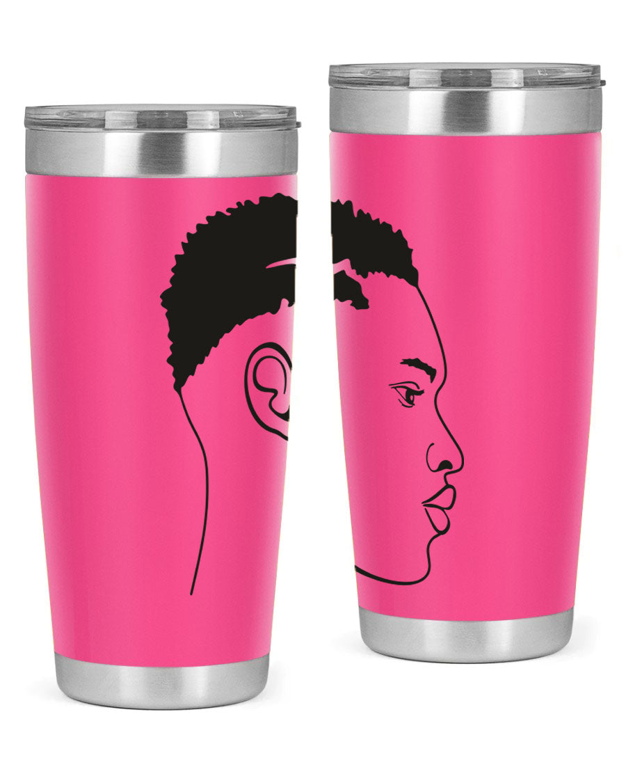 Beardman 49# black tumbler showcasing double wall vacuum stainless steel design, perfect for hot and cold beverages.