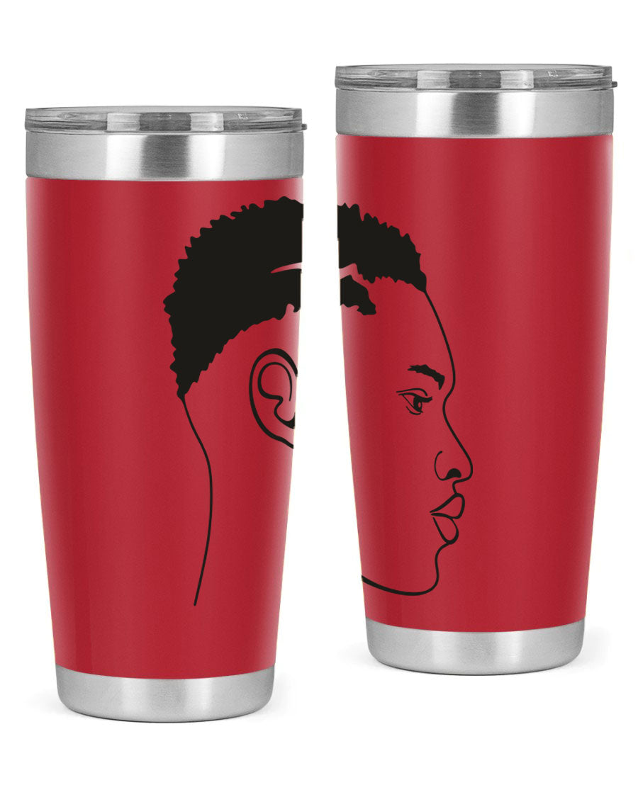 Beardman 49# black tumbler showcasing double wall vacuum stainless steel design, perfect for hot and cold beverages.