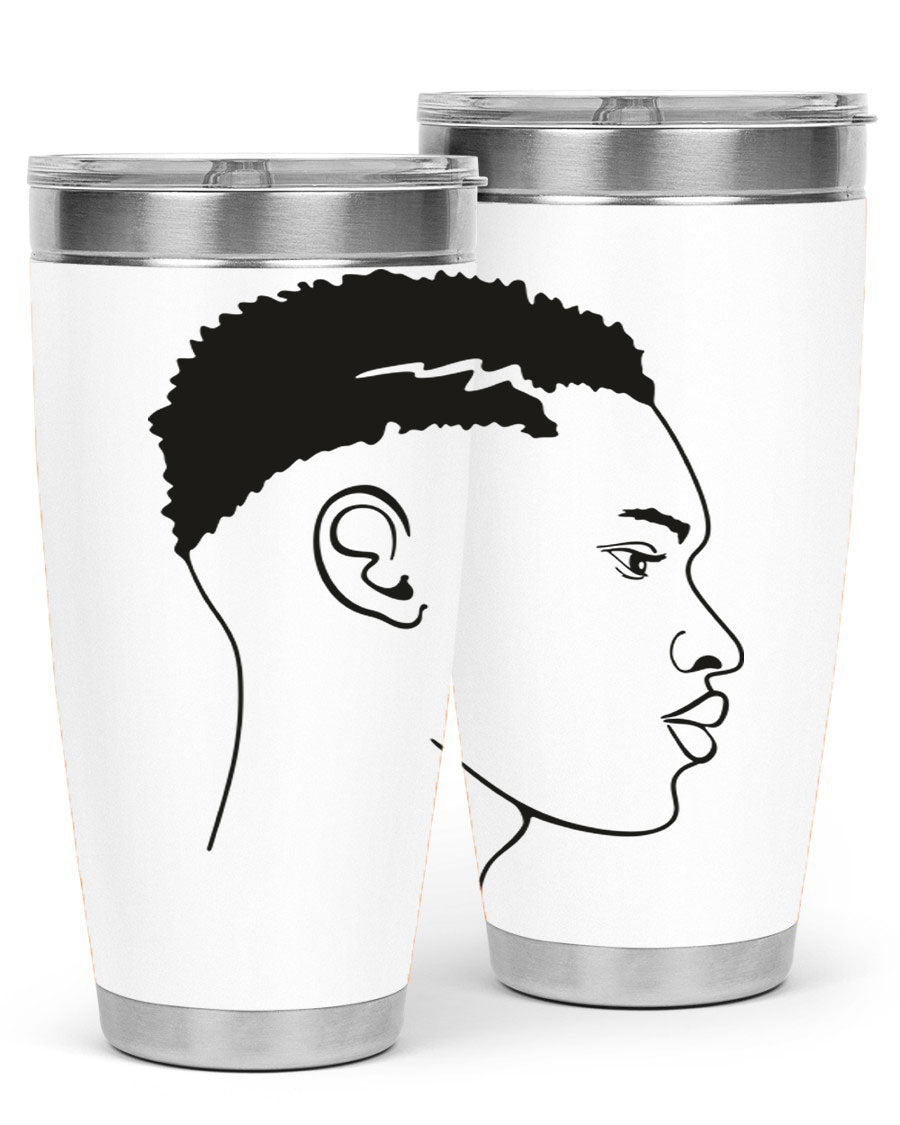 Beardman 49# black tumbler showcasing double wall vacuum stainless steel design, perfect for hot and cold beverages.