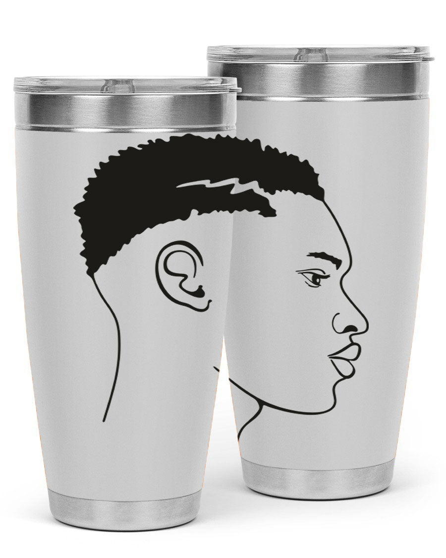 Beardman 49# black tumbler showcasing double wall vacuum stainless steel design, perfect for hot and cold beverages.