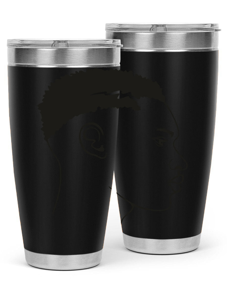 Beardman 49# black tumbler showcasing double wall vacuum stainless steel design, perfect for hot and cold beverages.