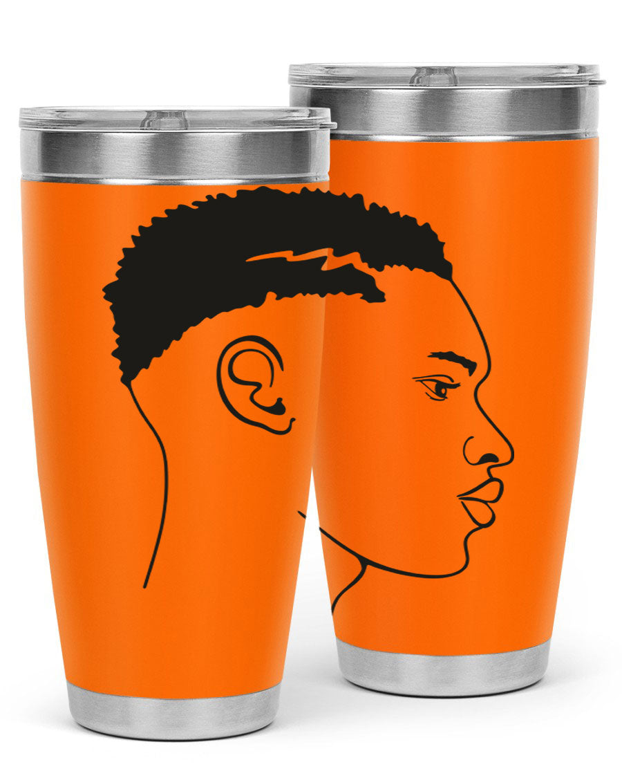 Beardman 49# black tumbler showcasing double wall vacuum stainless steel design, perfect for hot and cold beverages.