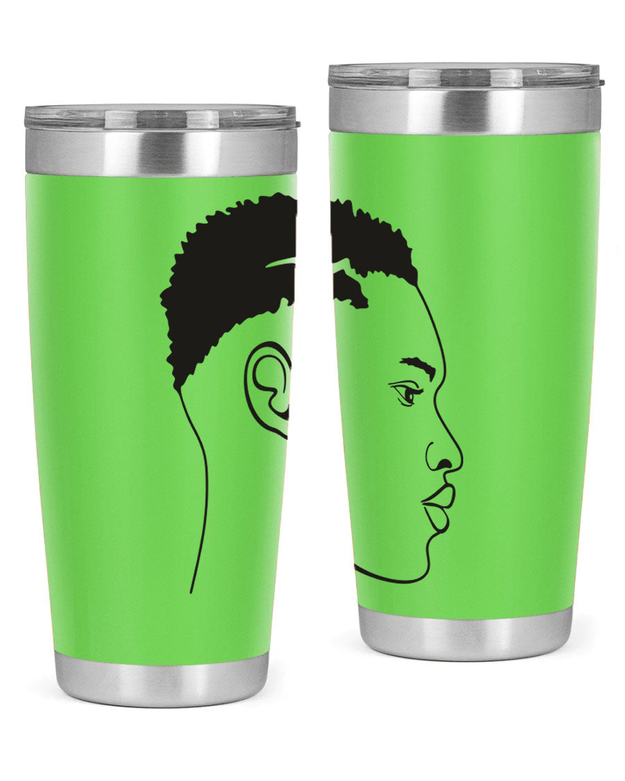 Beardman 49# black tumbler showcasing double wall vacuum stainless steel design, perfect for hot and cold beverages.