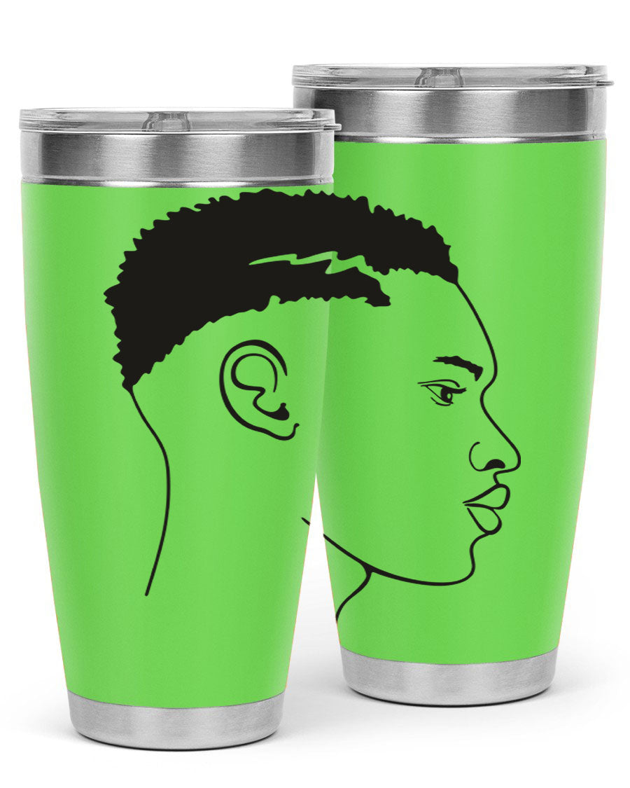 Beardman 49# black tumbler showcasing double wall vacuum stainless steel design, perfect for hot and cold beverages.