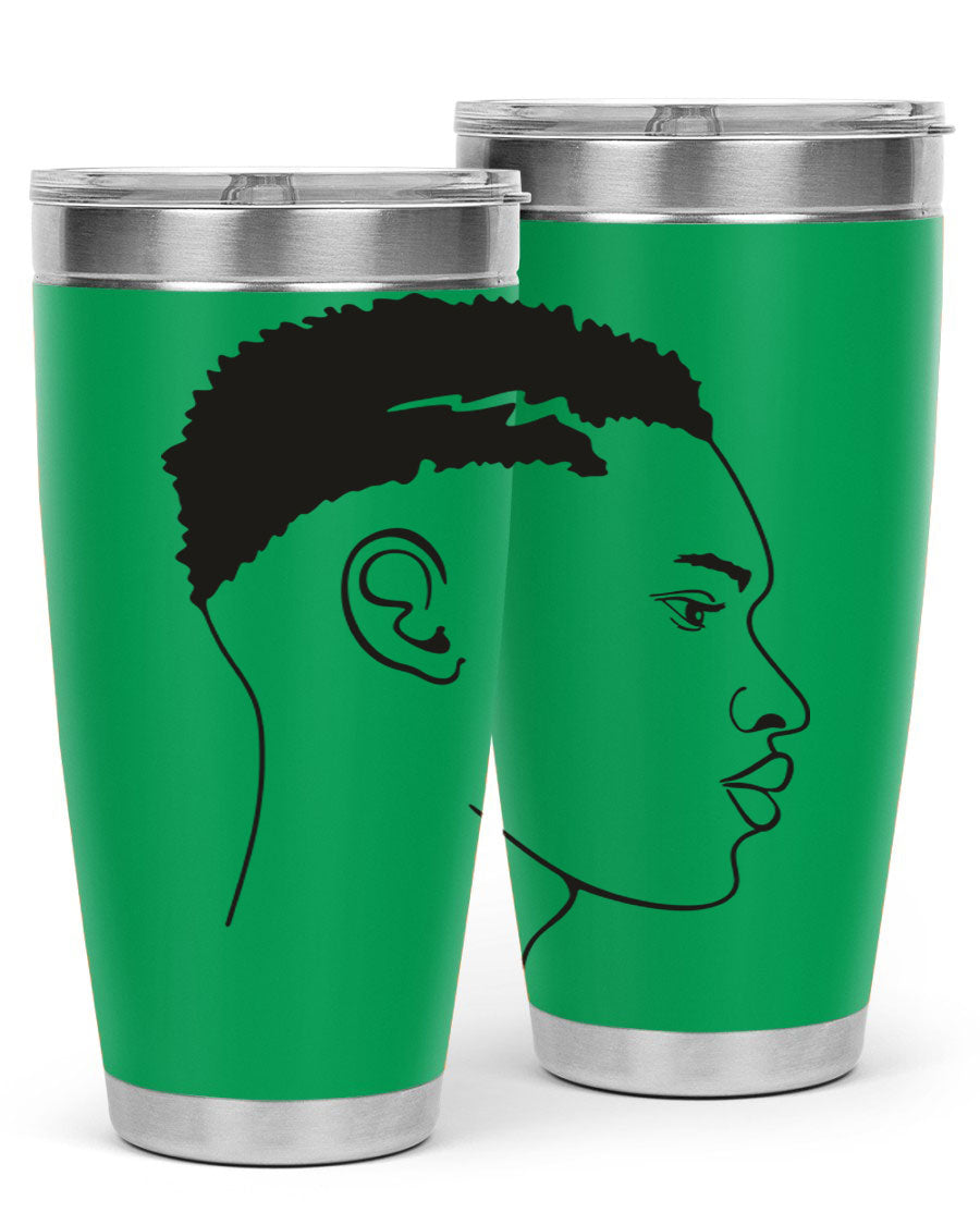 Beardman 49# black tumbler showcasing double wall vacuum stainless steel design, perfect for hot and cold beverages.