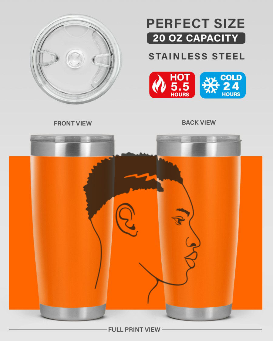 Beardman 49# black tumbler showcasing double wall vacuum stainless steel design, perfect for hot and cold beverages.