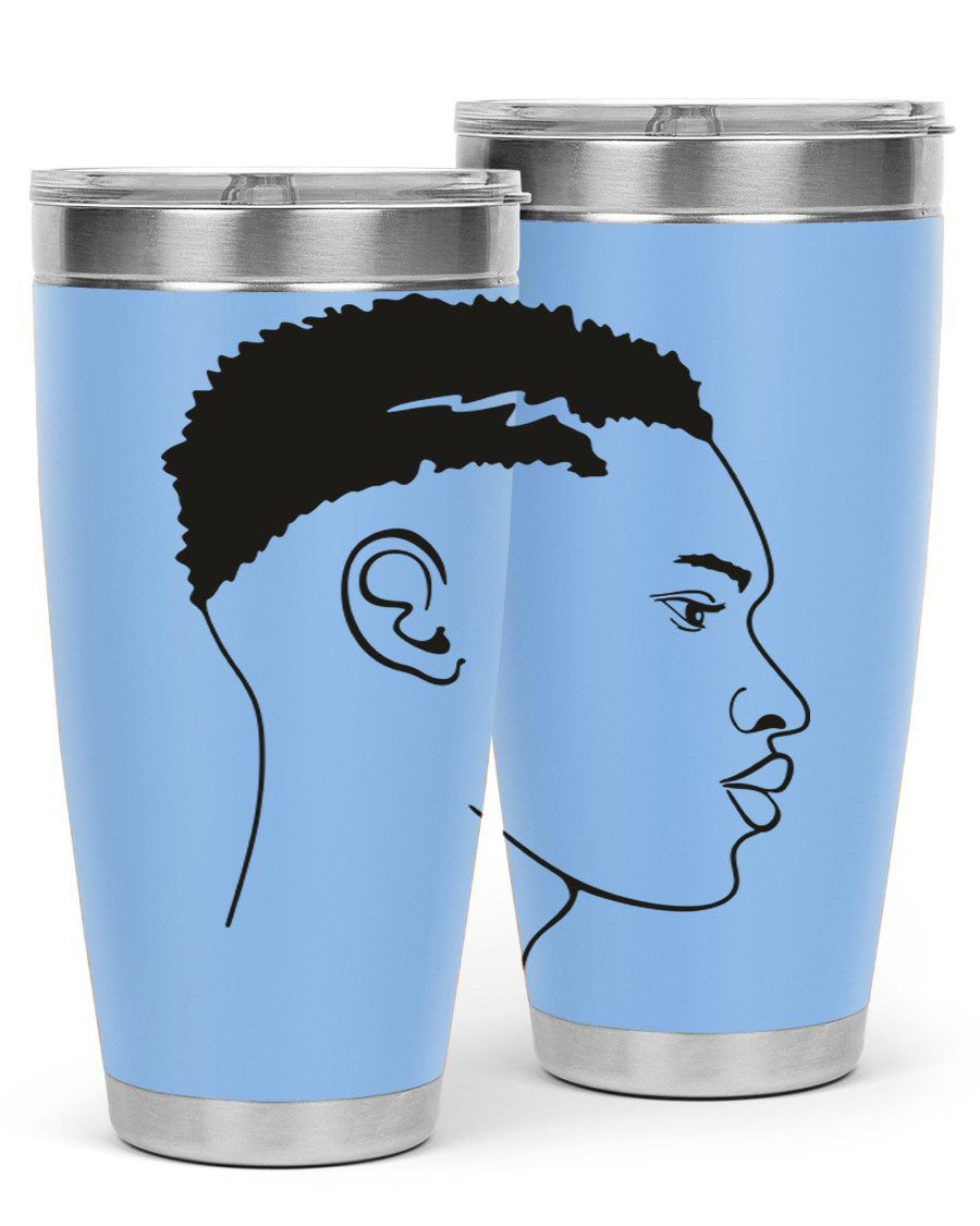 Beardman 49# black tumbler showcasing double wall vacuum stainless steel design, perfect for hot and cold beverages.