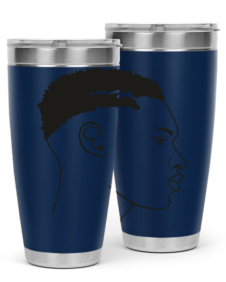 Beardman 49# black tumbler showcasing double wall vacuum stainless steel design, perfect for hot and cold beverages.