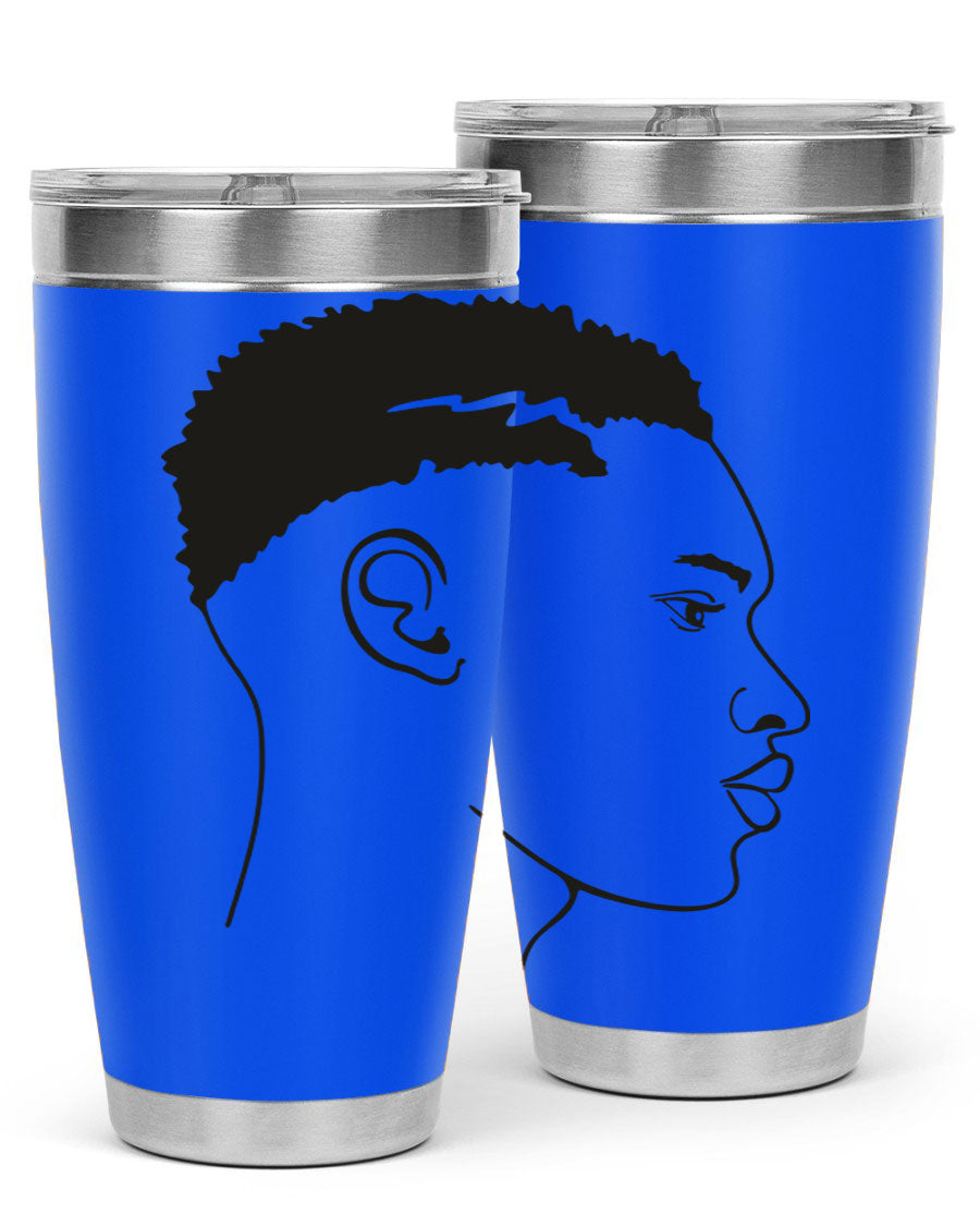 Beardman 49# black tumbler showcasing double wall vacuum stainless steel design, perfect for hot and cold beverages.