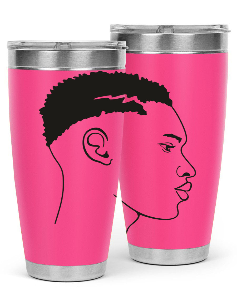 Beardman 49# black tumbler showcasing double wall vacuum stainless steel design, perfect for hot and cold beverages.