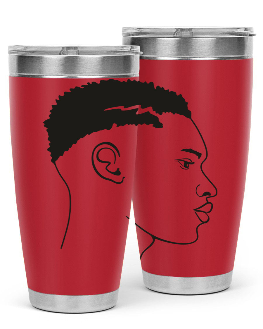 Beardman 49# black tumbler showcasing double wall vacuum stainless steel design, perfect for hot and cold beverages.