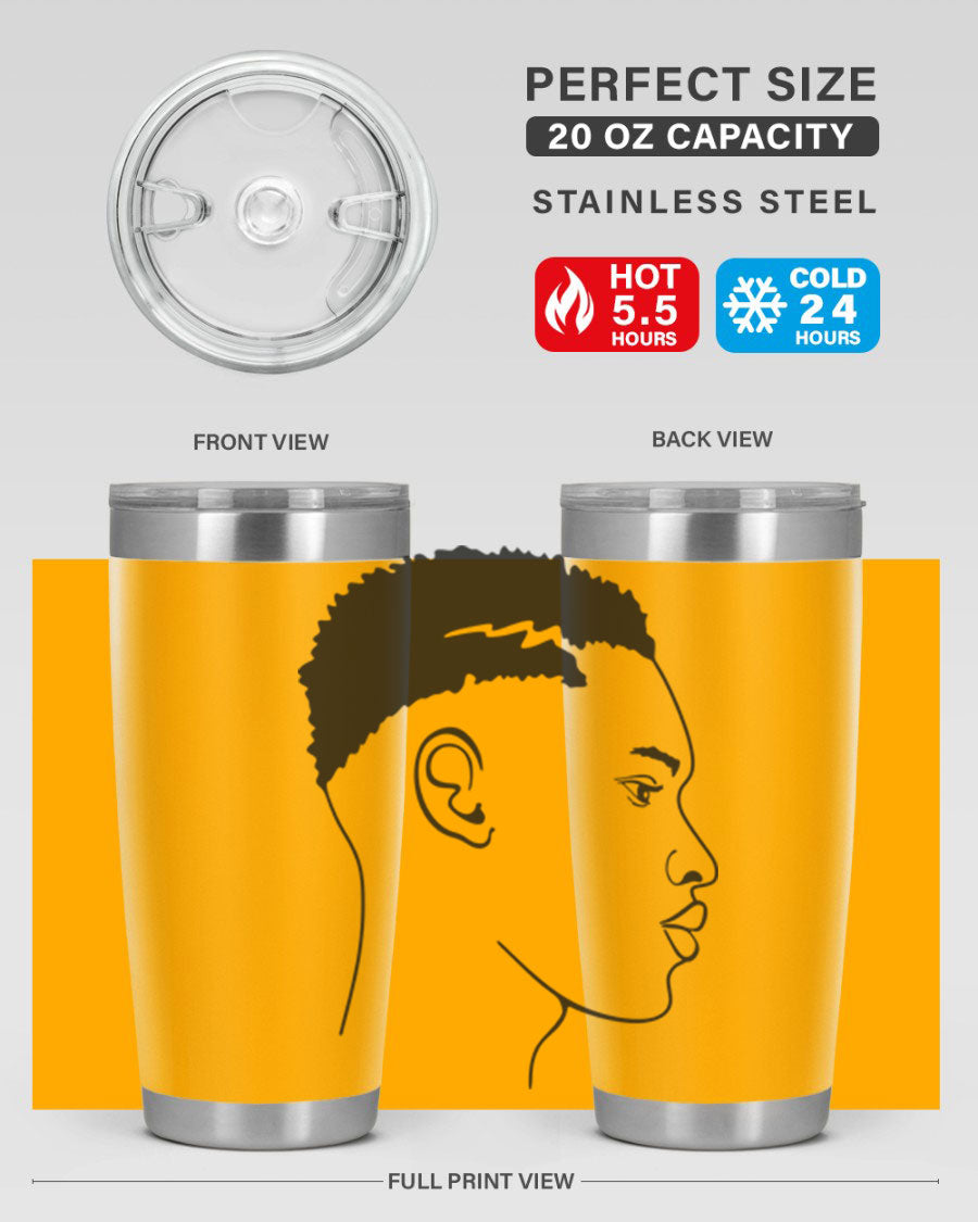 Beardman 49# black tumbler showcasing double wall vacuum stainless steel design, perfect for hot and cold beverages.