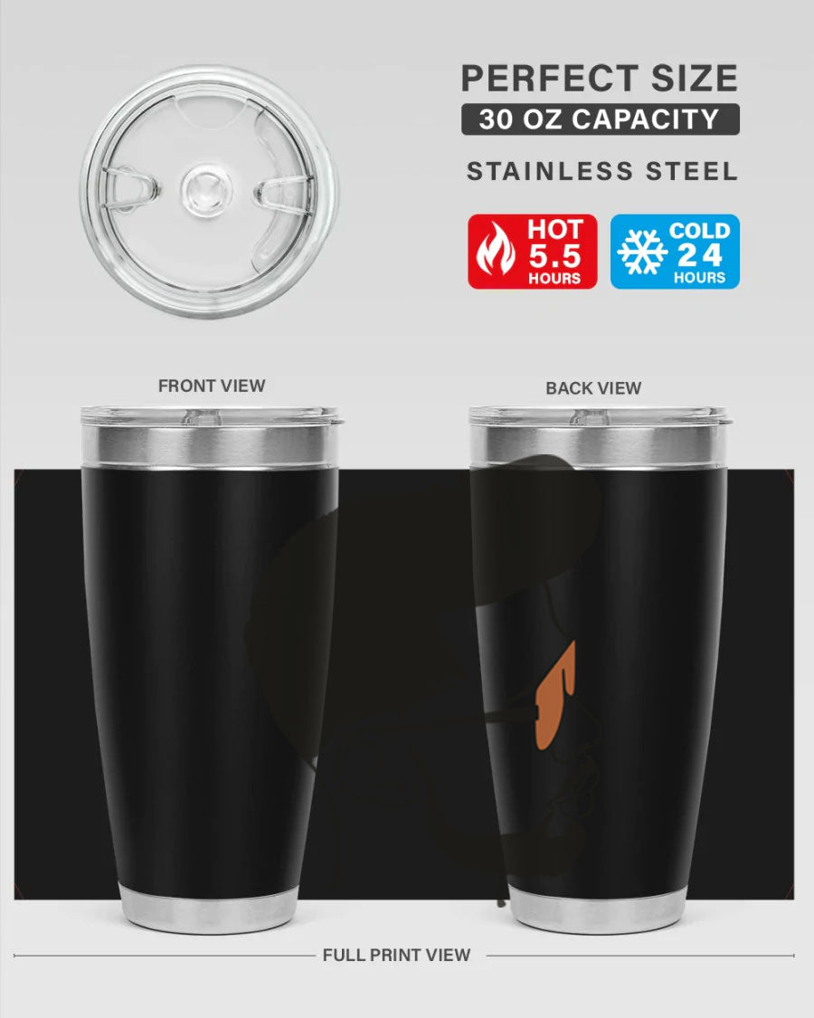 Beardman 50# black tumbler with double wall vacuum insulation, perfect for hot and cold beverages.