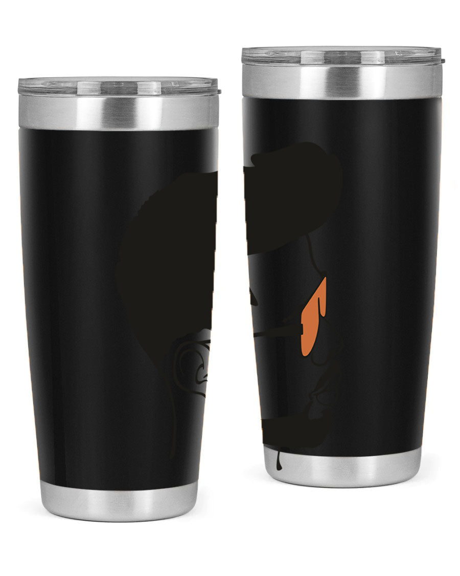 Beardman 50# black tumbler with double wall vacuum insulation, perfect for hot and cold beverages.