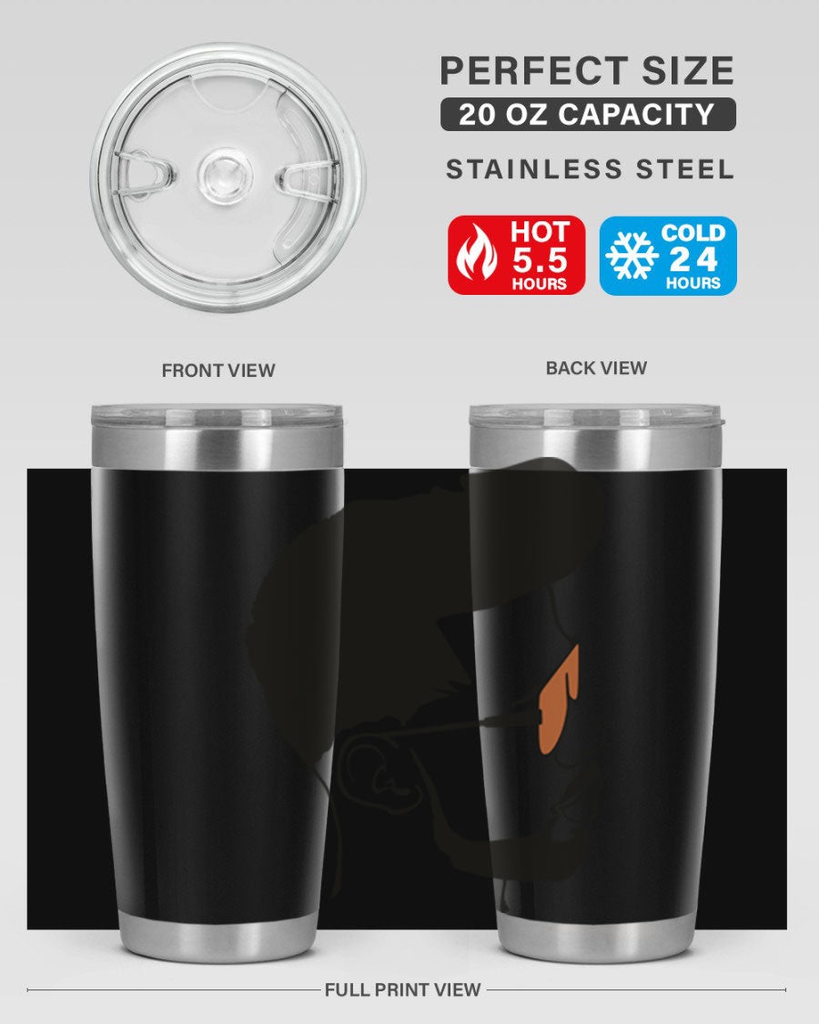 Beardman 50# black tumbler with double wall vacuum insulation, perfect for hot and cold beverages.