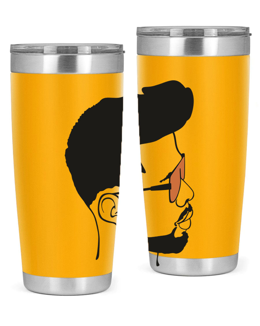 Beardman 50# black tumbler with double wall vacuum insulation, perfect for hot and cold beverages.