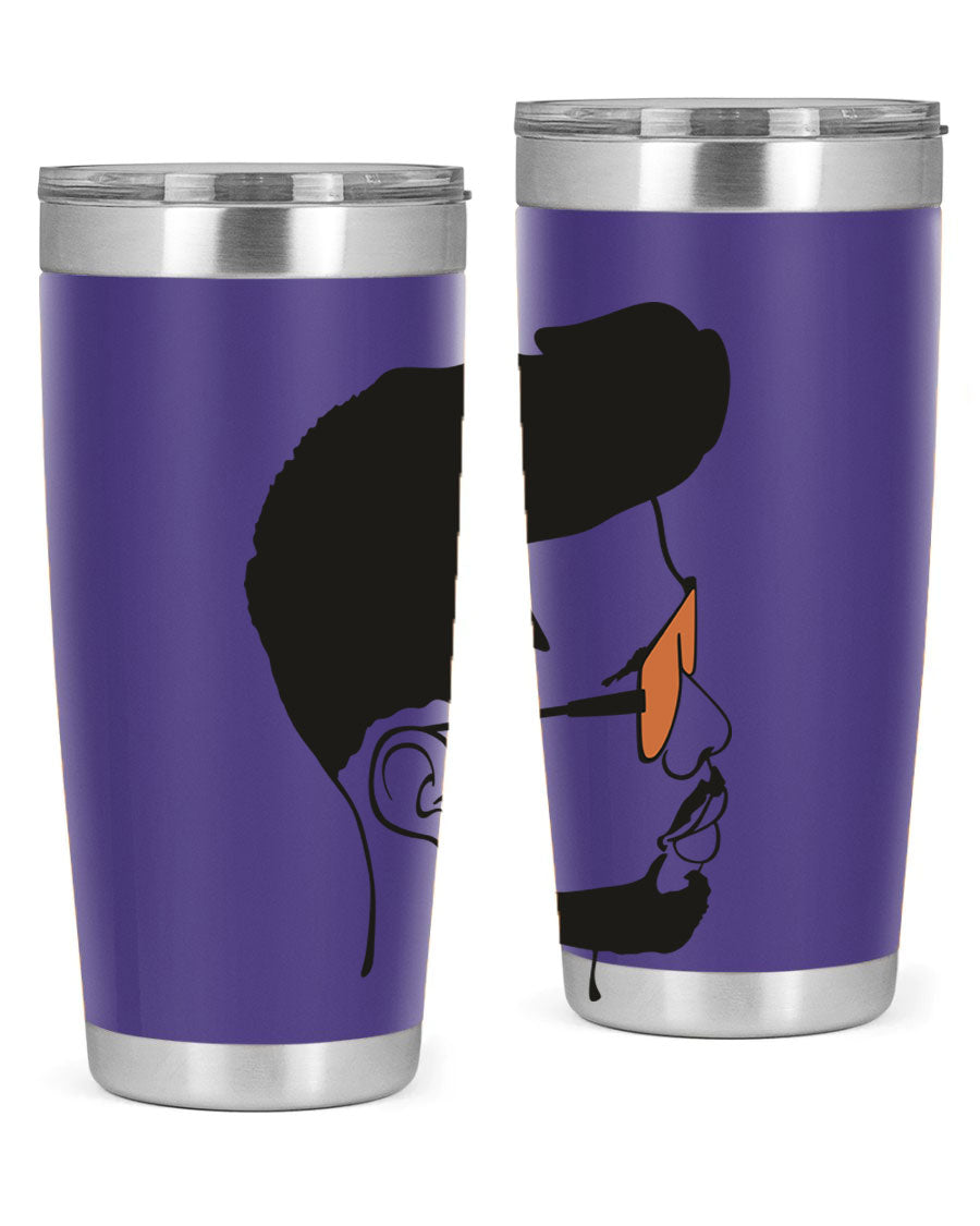 Beardman 50# black tumbler with double wall vacuum insulation, perfect for hot and cold beverages.