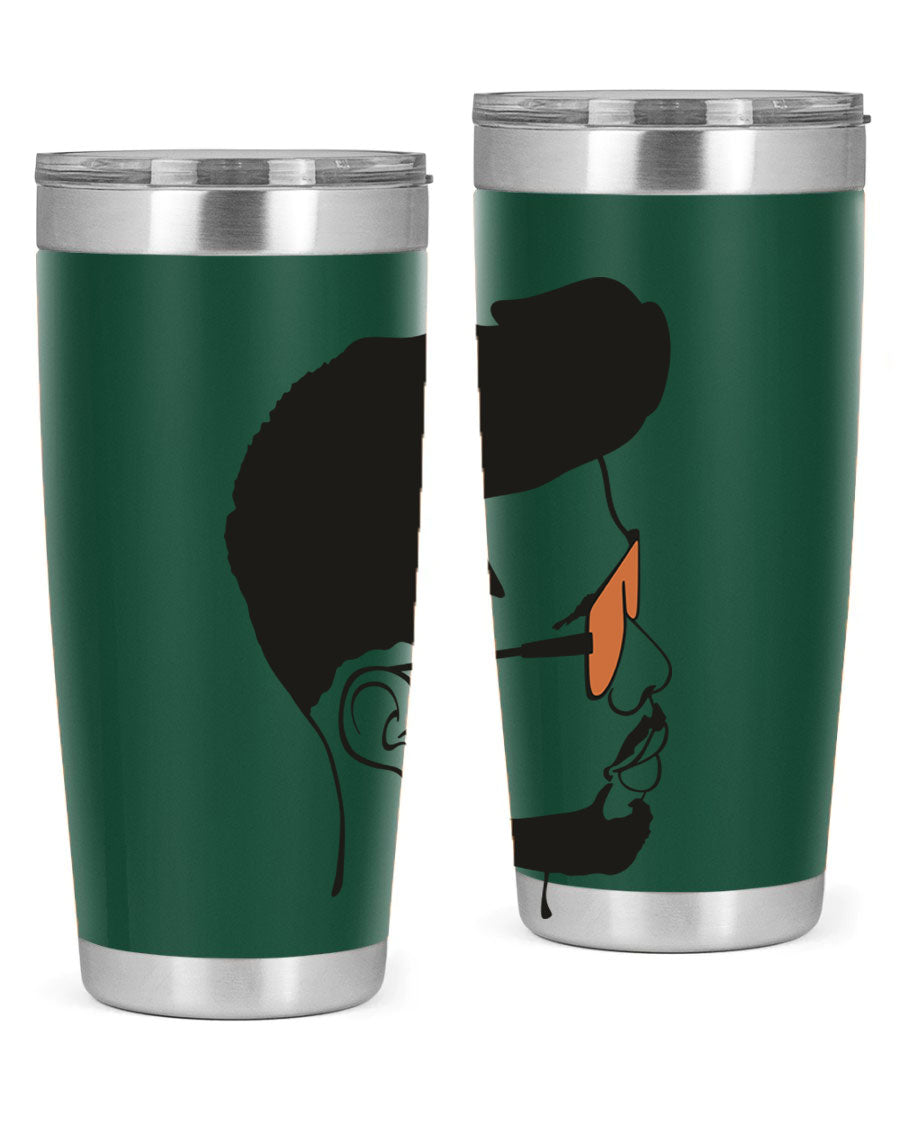 Beardman 50# black tumbler with double wall vacuum insulation, perfect for hot and cold beverages.