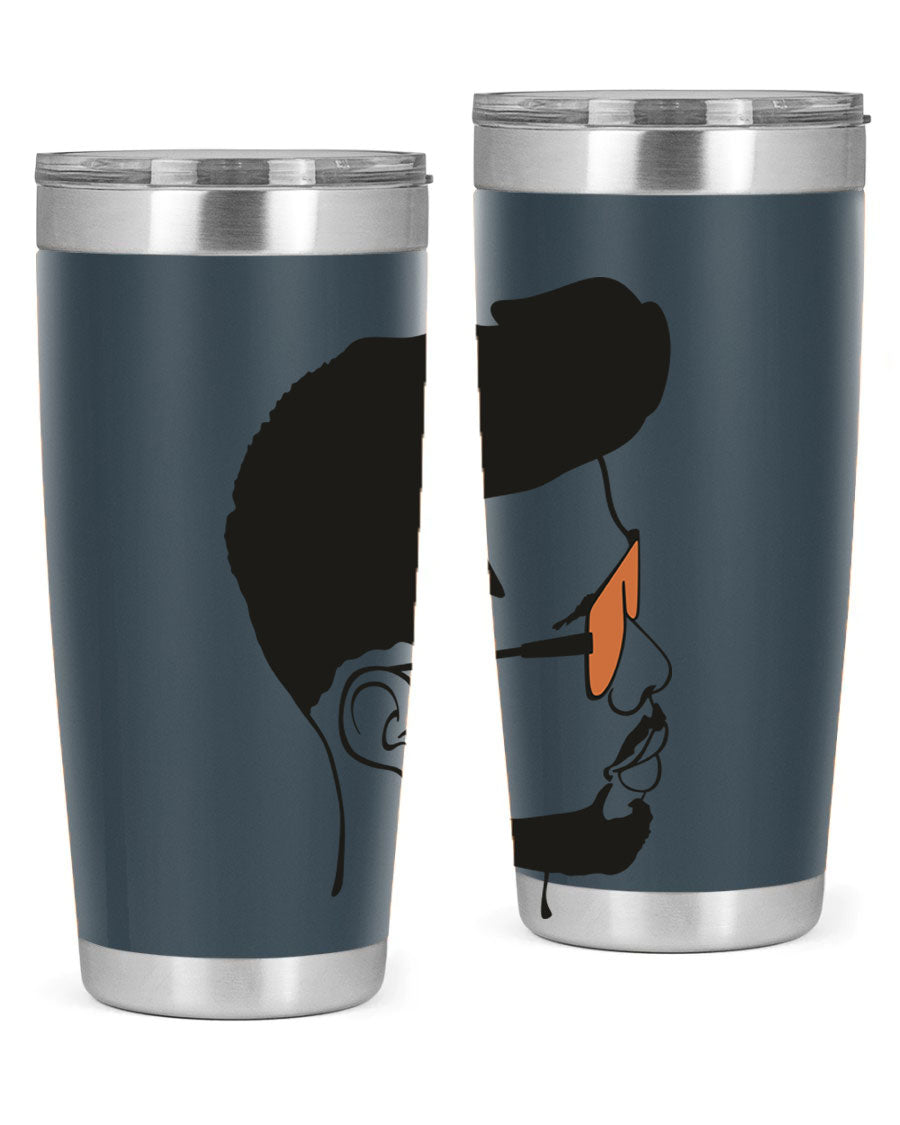 Beardman 50# black tumbler with double wall vacuum insulation, perfect for hot and cold beverages.