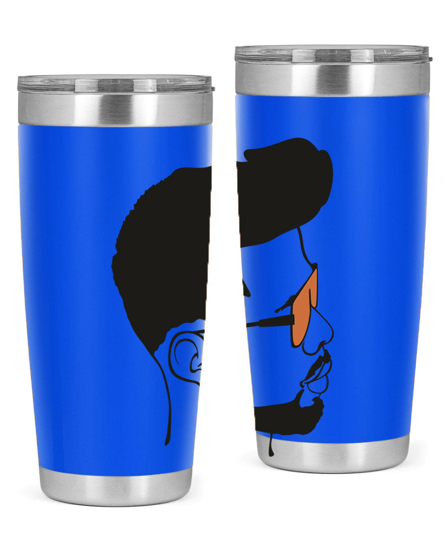 Beardman 50# black tumbler with double wall vacuum insulation, perfect for hot and cold beverages.