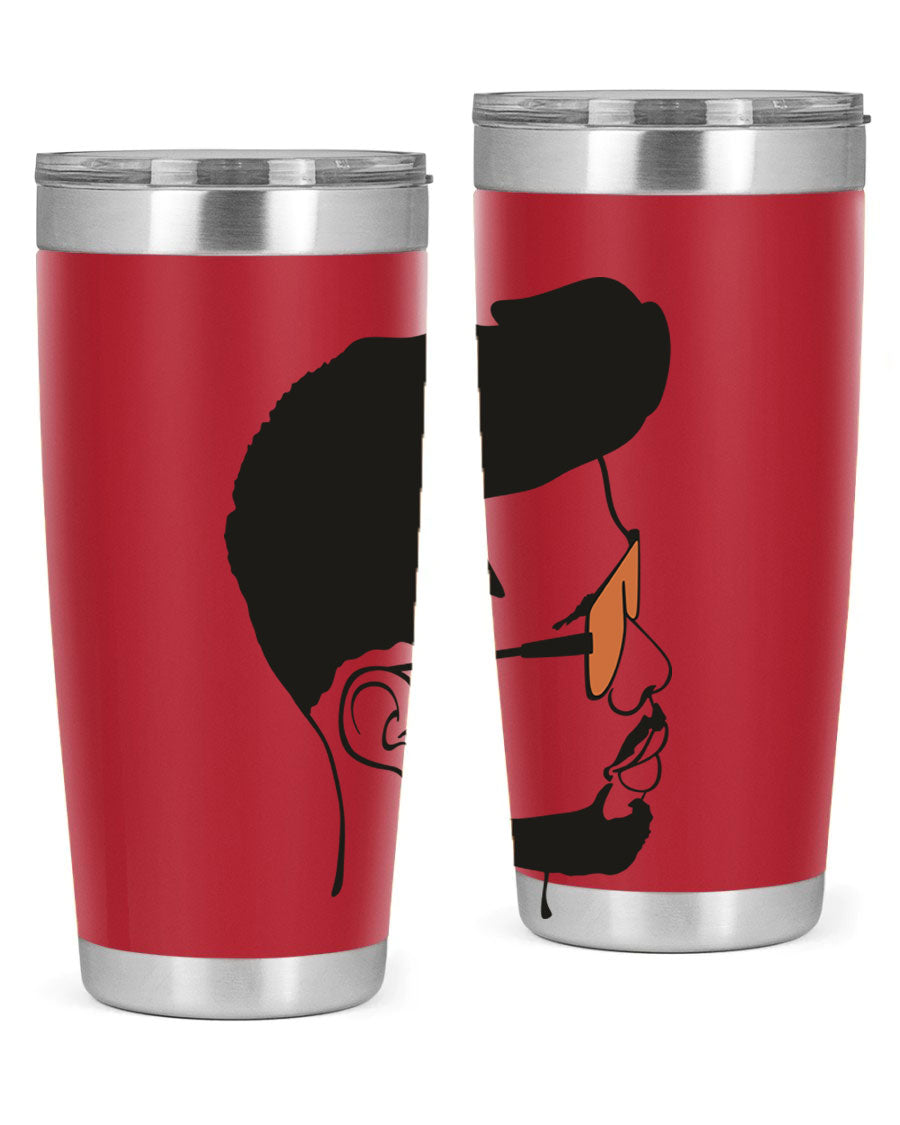 Beardman 50# black tumbler with double wall vacuum insulation, perfect for hot and cold beverages.