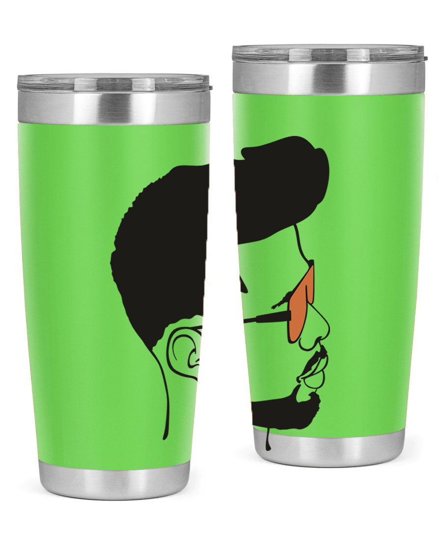 Beardman 50# black tumbler with double wall vacuum insulation, perfect for hot and cold beverages.