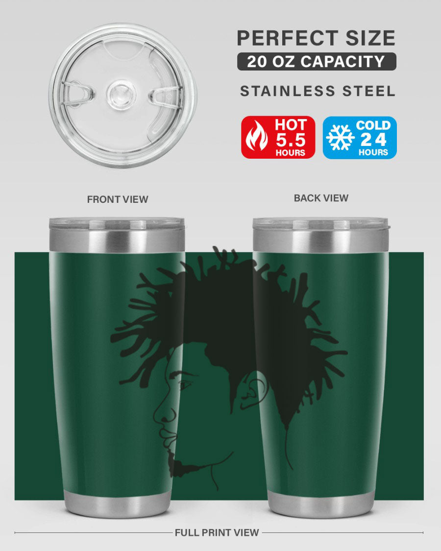 Beardman 51# black tumbler featuring double wall vacuum stainless steel design, perfect for hot and cold beverages.