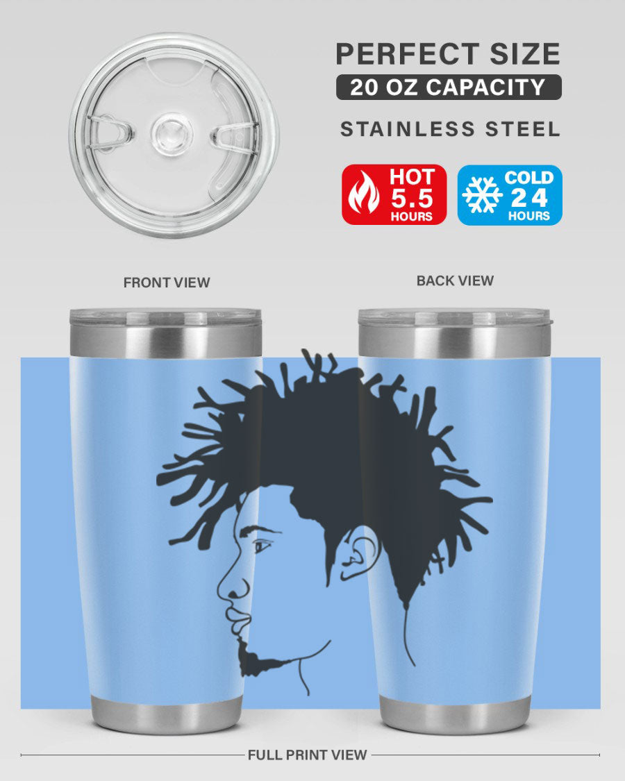 Beardman 51# black tumbler featuring double wall vacuum stainless steel design, perfect for hot and cold beverages.