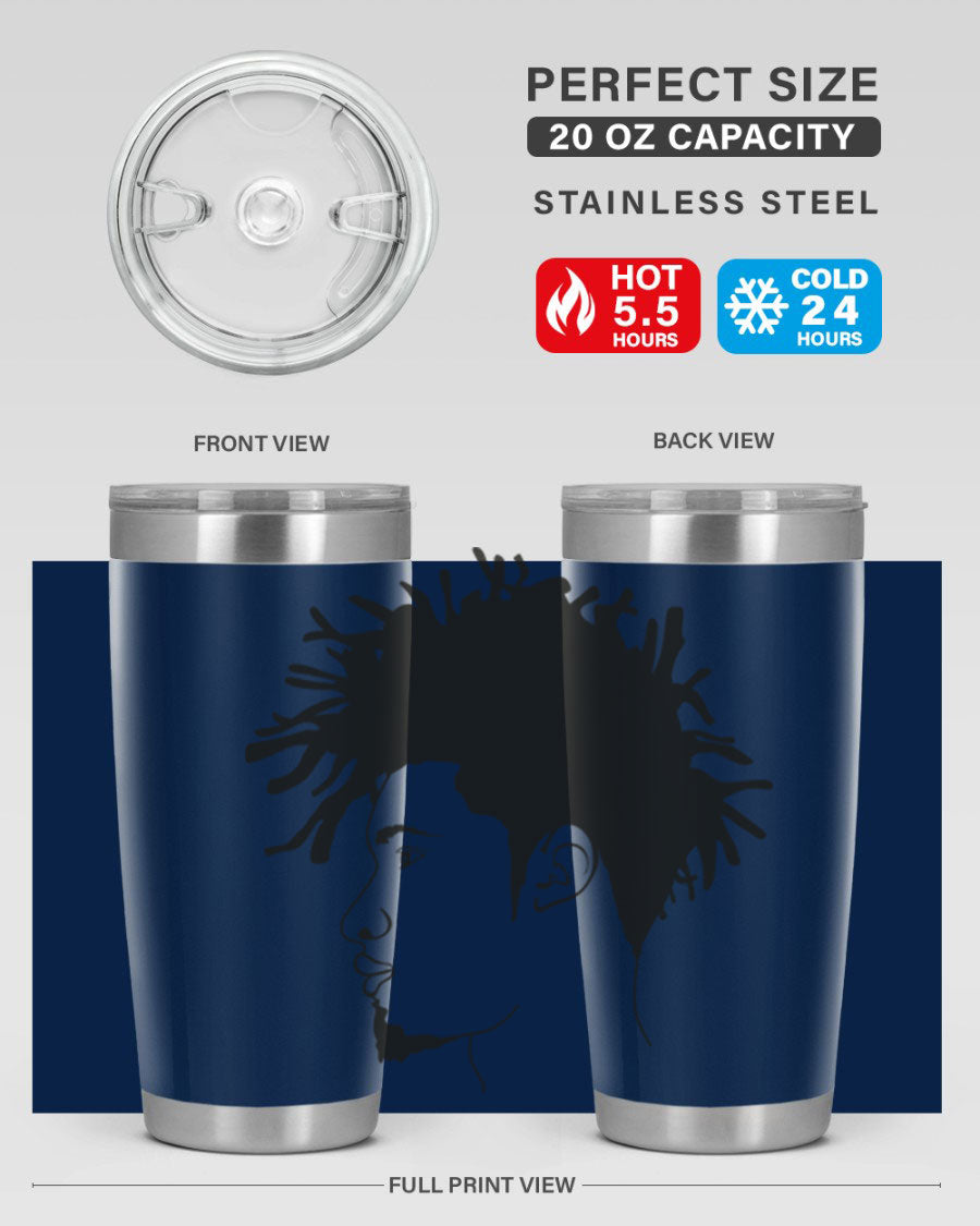 Beardman 51# black tumbler featuring double wall vacuum stainless steel design, perfect for hot and cold beverages.