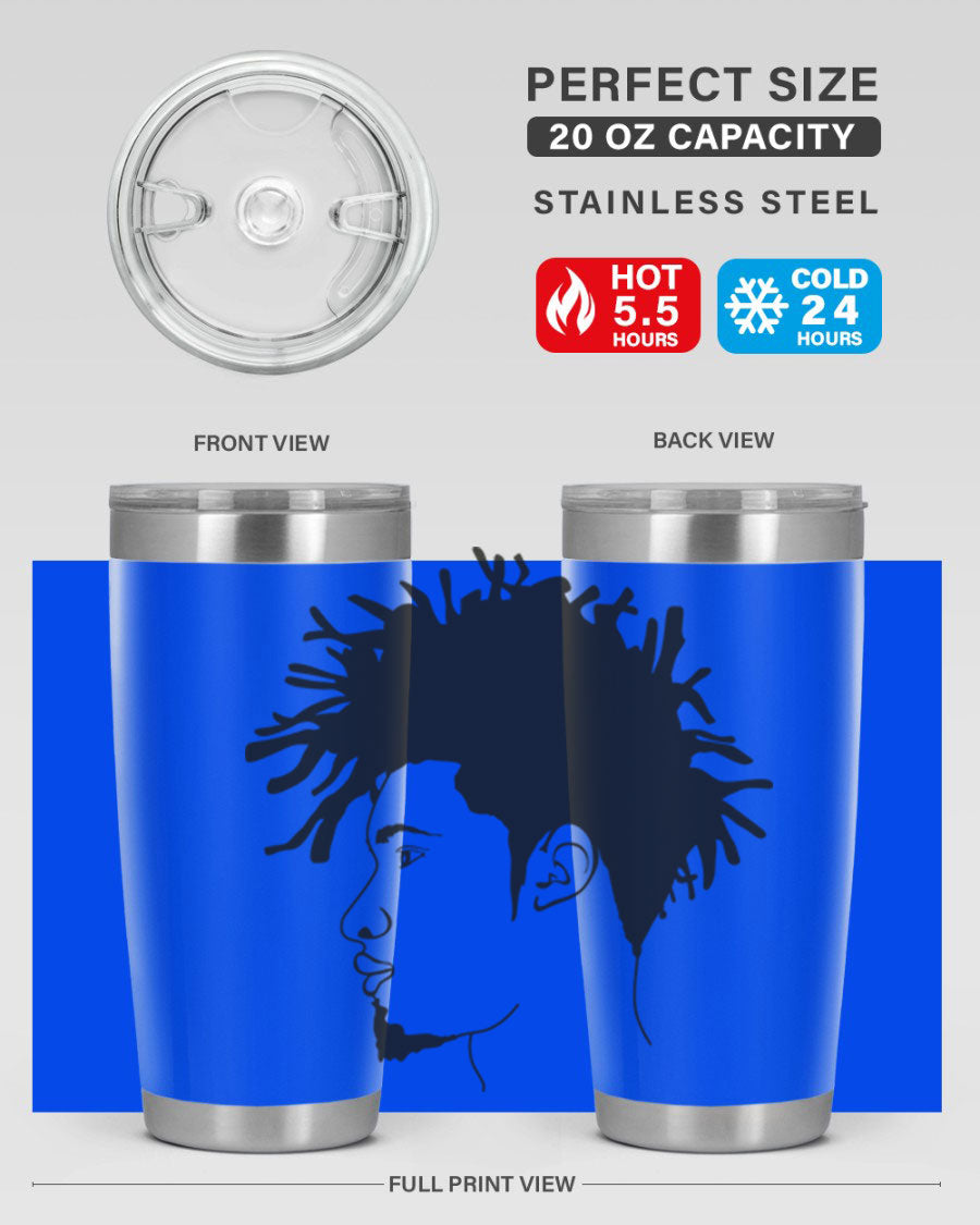 Beardman 51# black tumbler featuring double wall vacuum stainless steel design, perfect for hot and cold beverages.
