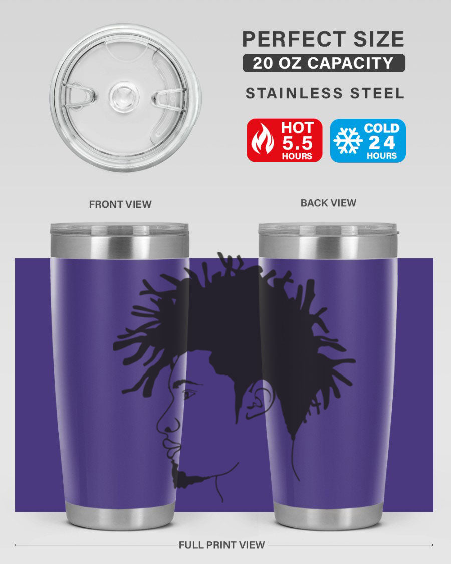 Beardman 51# black tumbler featuring double wall vacuum stainless steel design, perfect for hot and cold beverages.