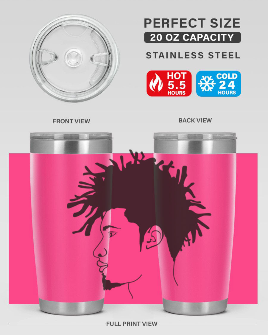 Beardman 51# black tumbler featuring double wall vacuum stainless steel design, perfect for hot and cold beverages.