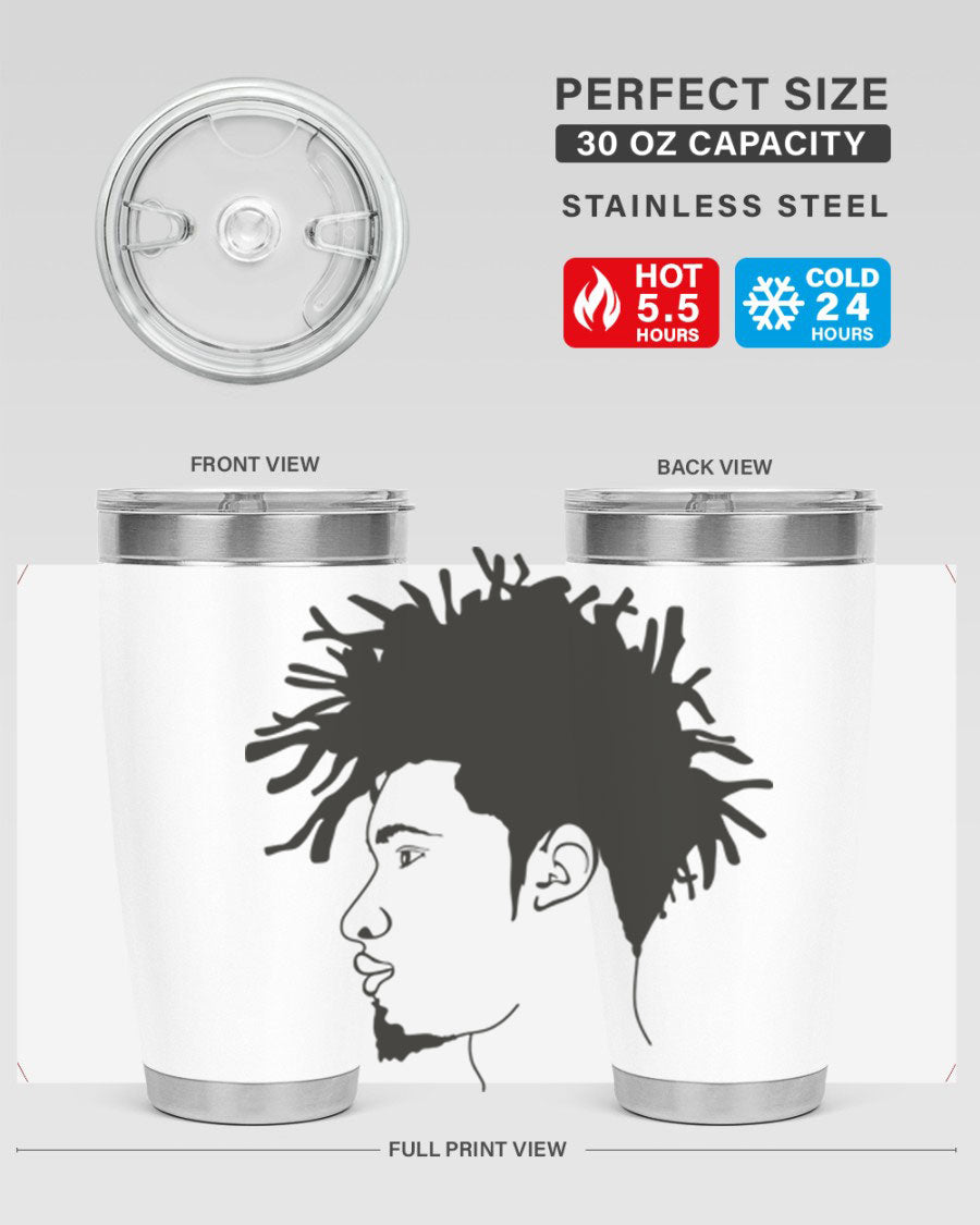 Beardman 51# black tumbler featuring double wall vacuum stainless steel design, perfect for hot and cold beverages.